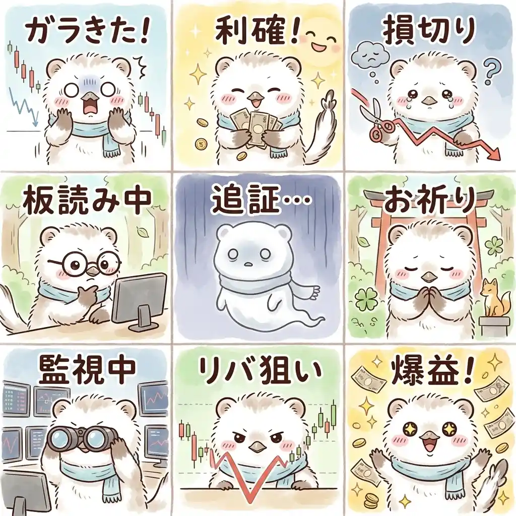 追加生成したデイトレーダー向けLINEスタンプ9種類
