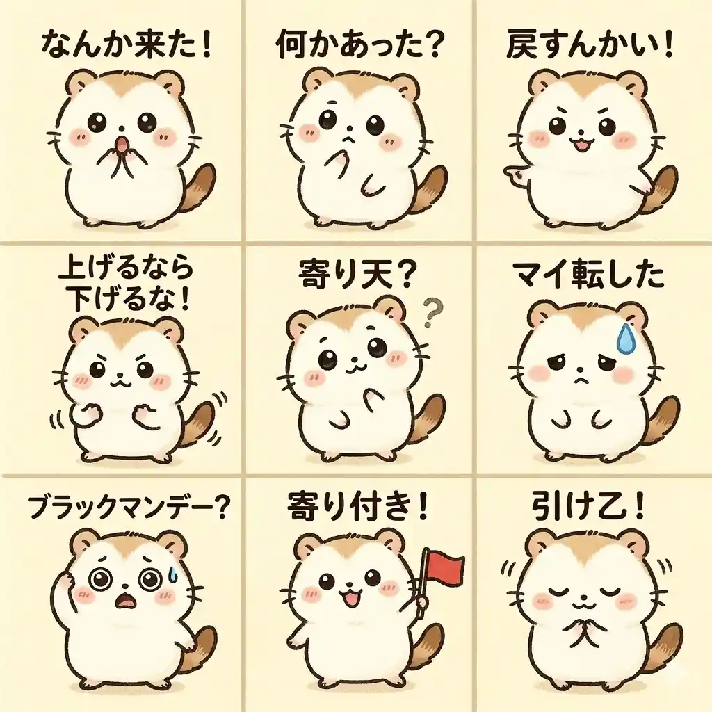 既存キャラクターから生成したLINEスタンプ9種類