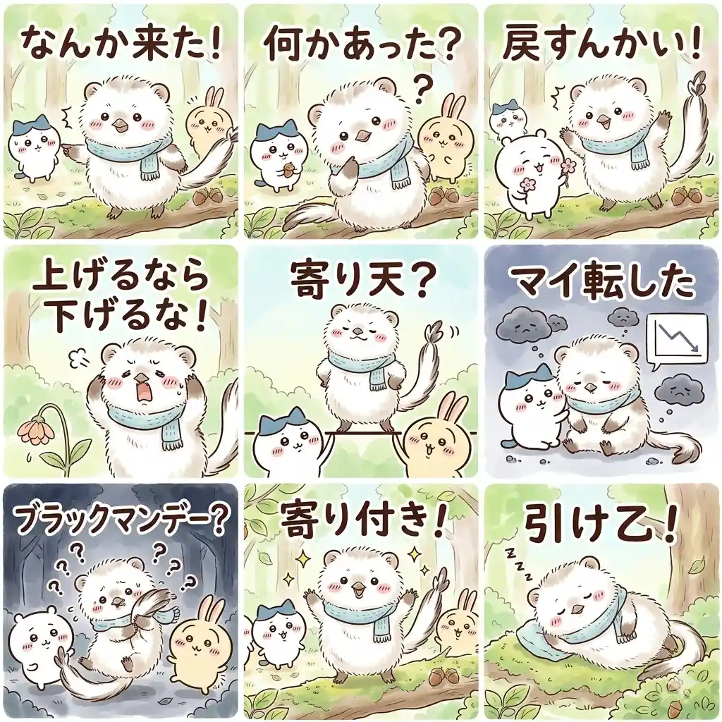 デイトレーダー向けLINEスタンプ9種類の生成例