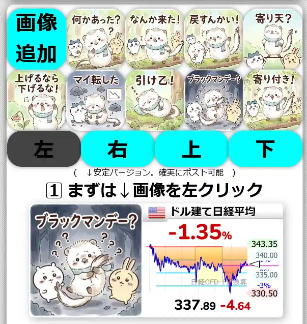 画像追加と配置操作の説明画面